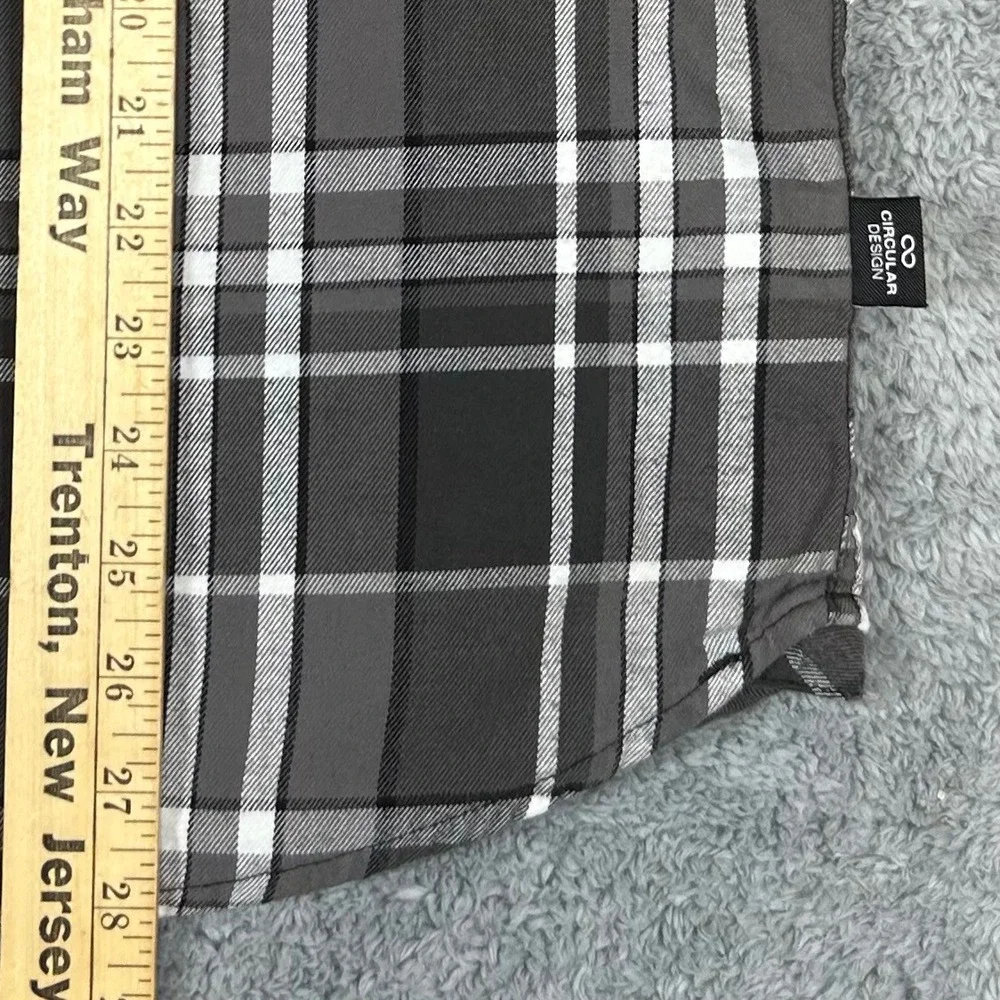 The North Face Mens Grey Plaid Circular Design Cotton Flannel Shirt Large